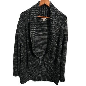 Merona Black and White Open Front Oversized Cardigan Very Soft Womens Size Small
